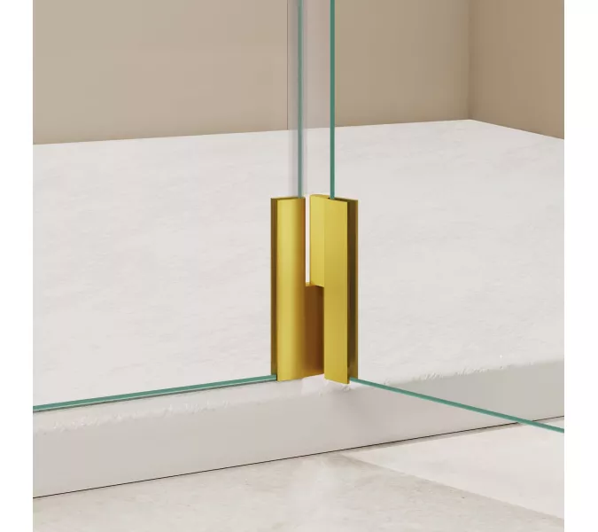 Душевая перегородка RGW WA-054Gb (WA-010Gb + Z-072Gb) прозрачное/золото, Цвет стекла: прозрачное, Цвет профиля: Золото, Выбрать размер: 70, изображение 4