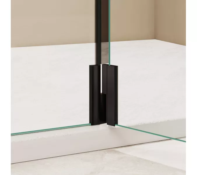 Душевая перегородка RGW WA-054B (WA-010B + Z-072B) прозрачное/черный, Цвет стекла: прозрачное, Цвет профиля: Черный, Выбрать размер: 80, изображение 4