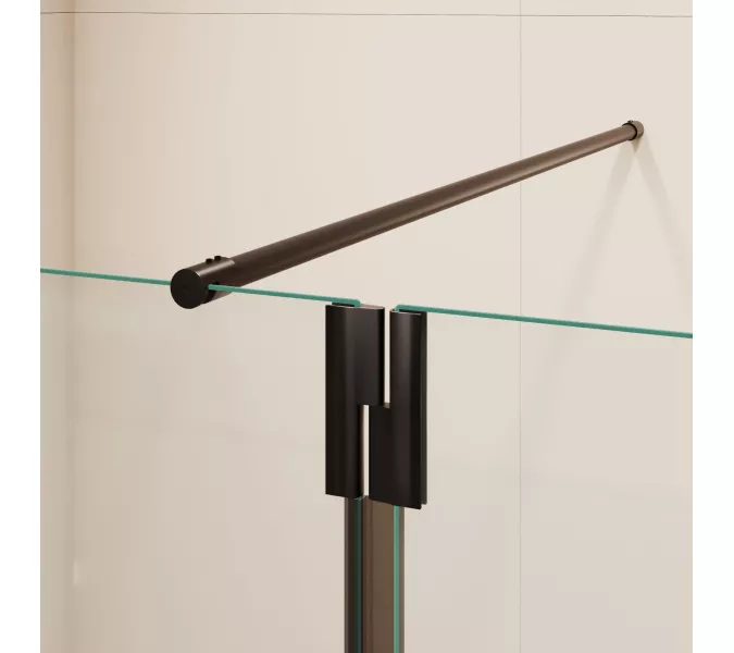 Душевая перегородка RGW WA-054B (WA-010B + Z-072B) прозрачное/черный, Цвет стекла: прозрачное, Цвет профиля: Черный, Выбрать размер: 80, изображение 5