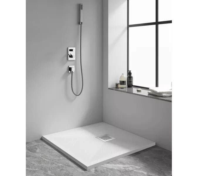 Душевой поддон квадрат STONE TRAY-W  800x800, Выбрать цвет: Белый, Выбрать размер: 800x800, изображение 2