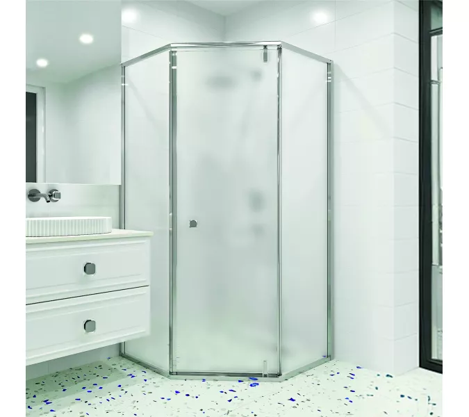 Душевой уголок RGW HO-088 матовое/хром, Цвет стекла: матовое, Цвет профиля: Хром, Выбрать размер: 90х90, изображение 2