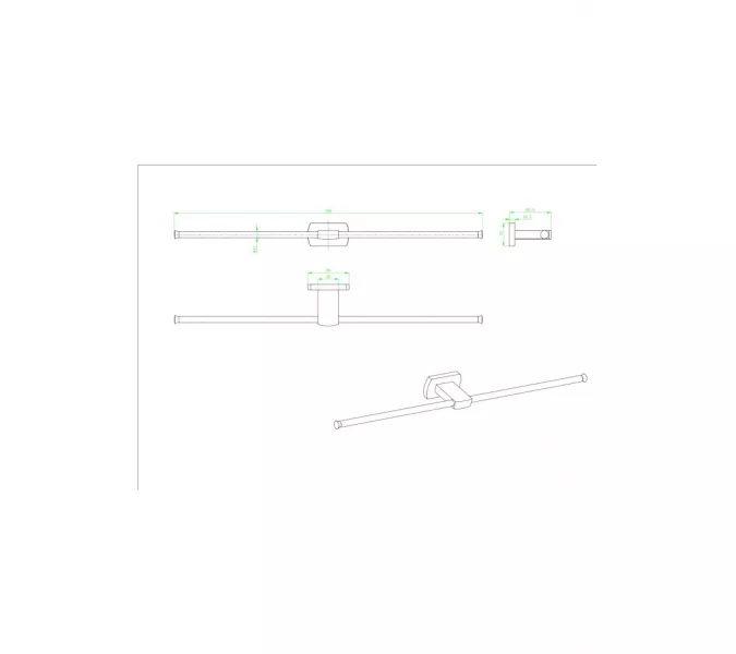 Полотенцедержатель Ceramalux AZZURO 95608, изображение 2