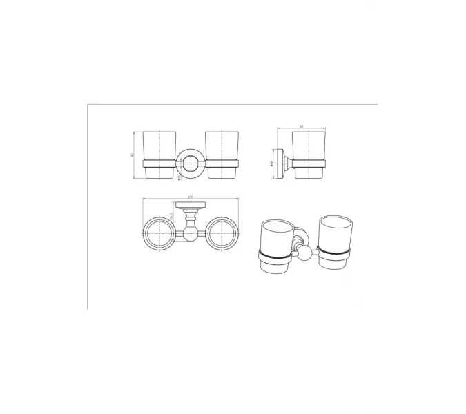 Стакан двойной стекло Ceramalux CAPS 51303, изображение 2