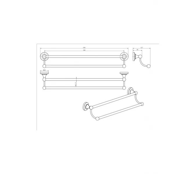 Полотенцедержатель Ceramalux CAPS 51309, изображение 2