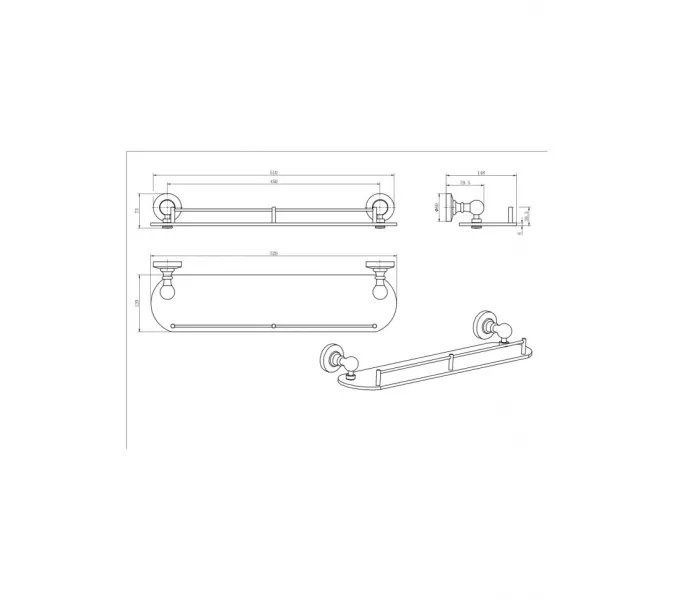 Полка стекло Ceramalux CAPS 51311, изображение 2