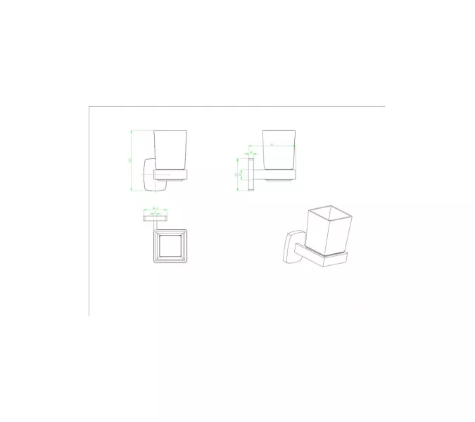 Стакан подвесной Ceramalux CUBE 12602, изображение 2