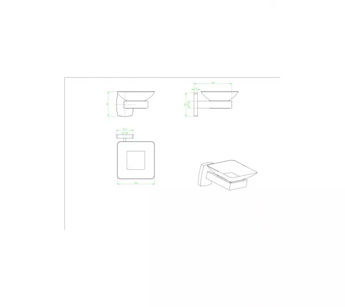 Мыльница Стекло Ceramalux CUBE 12604, изображение 2