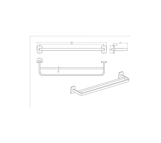 Полотенцедержатель Ceramalux CUBE 12609, изображение 2