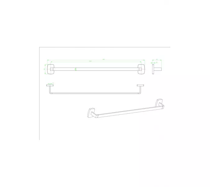 Полотенцедержатель Ceramalux CUBE 12608, изображение 2