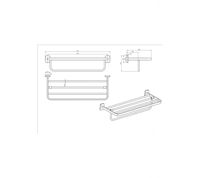 Полотенцедержатель Ceramalux CUBE 12610, изображение 2