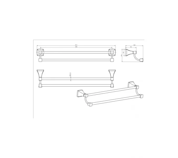 Полотенцедежатель Ceramalux DOMINO 95409, изображение 2