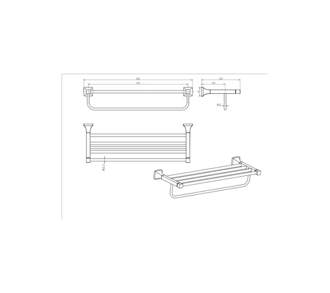 Полотенцедежатель Ceramalux DOMINO 95410, изображение 2