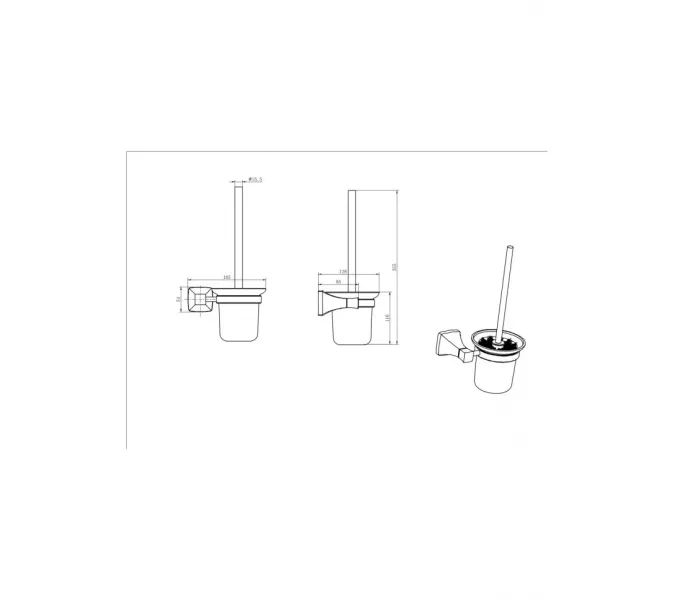 Ёршик подвесной Ceramalux DOMINO 95413, изображение 2