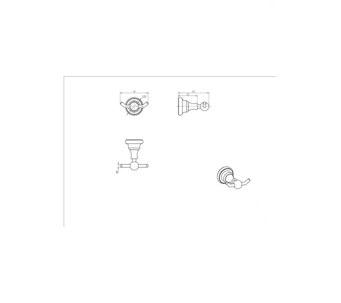 Крючок двойной Ceramalux ELEGANCE 95801, изображение 2