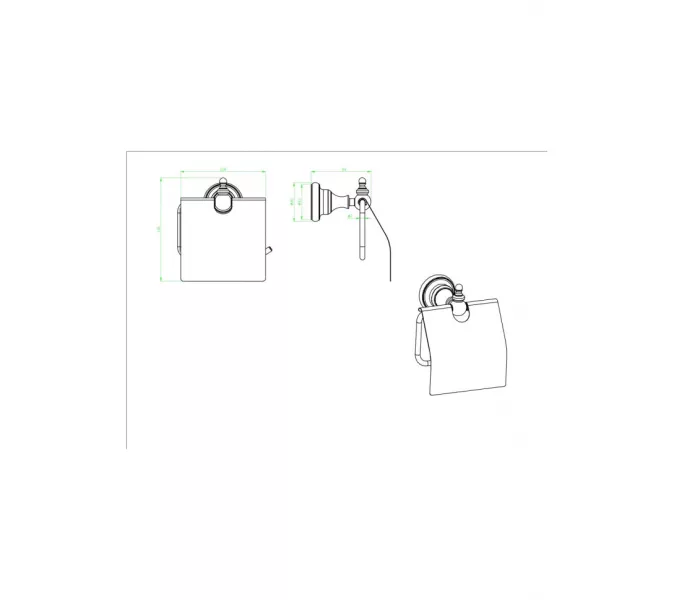 Бумагодержатель Ceramalux ELEGANCE 95807, изображение 2