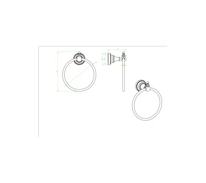 Полотенцедержатель Ceramalux ELEGANCE 95806, изображение 2