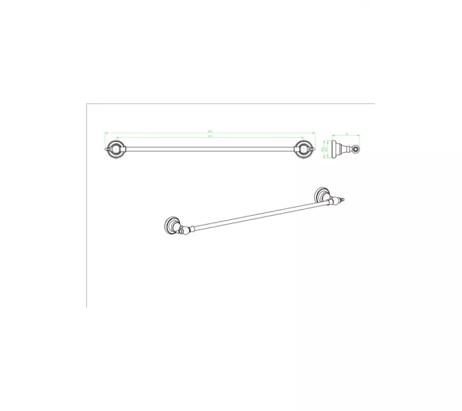 Полотенцедержатель Ceramalux ELEGANCE 95808, изображение 2