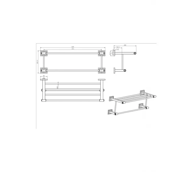 Полотенцедержатель Ceramalux GAMMA 12310, изображение 2