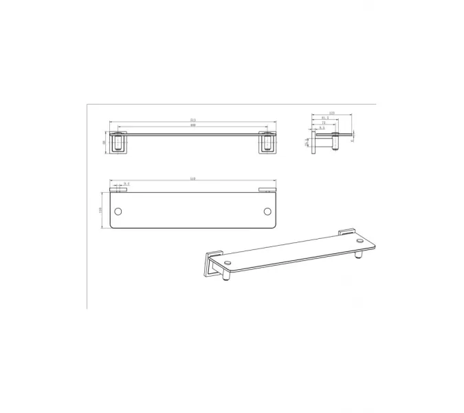 Полка Стеклянная Ceramalux GAMMA 12311, изображение 2