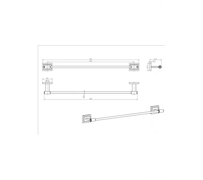 Полотенцедержатель Ceramalux GAMMA 12308, изображение 2