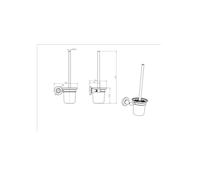 Ёршик подвесной Ceramalux LUXURY 57513, изображение 2