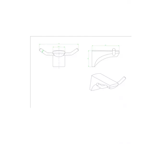 Крючок двойной Ceramalux MONELLI  70001, изображение 2