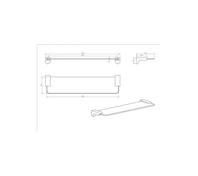 Полка стекло Ceramalux NEO 51011, изображение 2