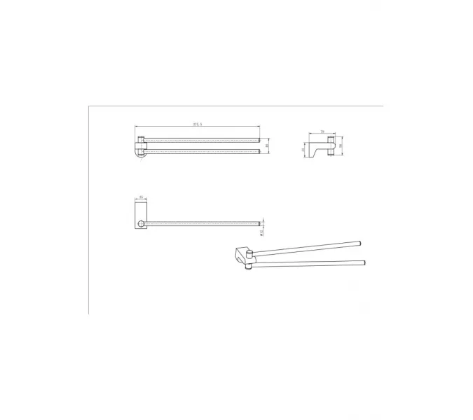 Полотенцедержатель поворотный Ceramalux NEO 51014, изображение 2