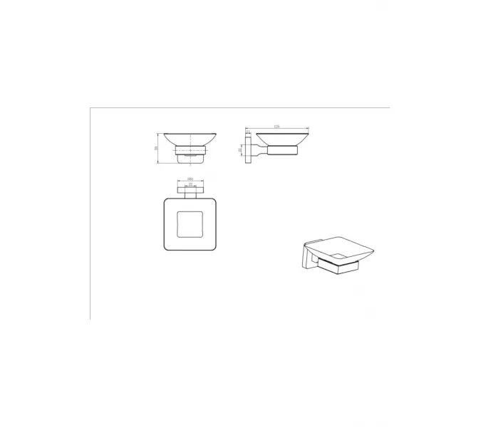 Мыльница стекло Ceramalux QUADRO 61904 A, изображение 2