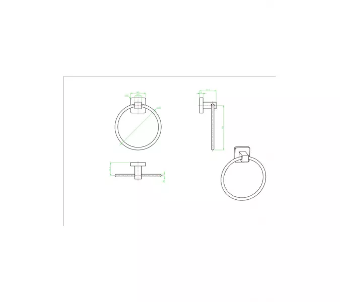 Полотенцедержатель Ceramalux QUADRO 61906 A, изображение 2