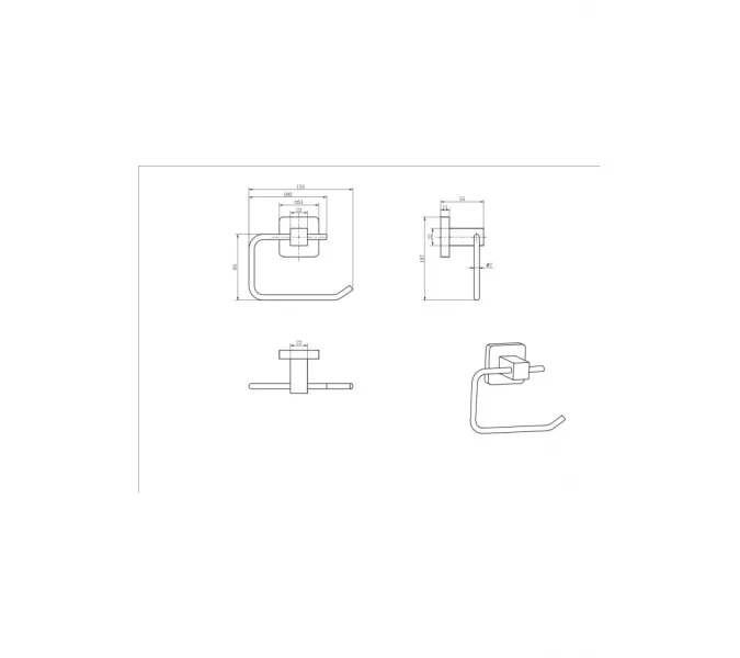 Бумагодержатель Ceramalux QUADRO 61907 A, изображение 2