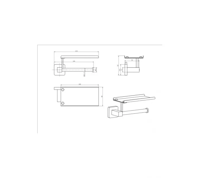 Бумагодержатель Ceramalux QUADRO 61907 B, изображение 2