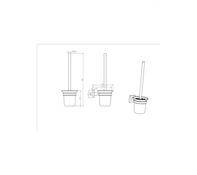 Ёршик подвесной Ceramalux QUADRO 61913, изображение 2