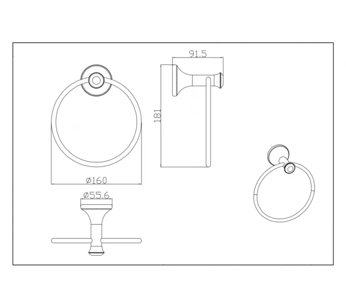 Полотенцедержатель Ceramalux VALENCIA 88506G, изображение 2