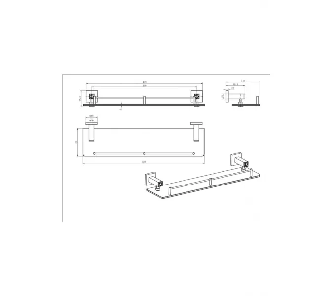 Полка стелянная Ceramalux VENEZIA 88611-1, изображение 2