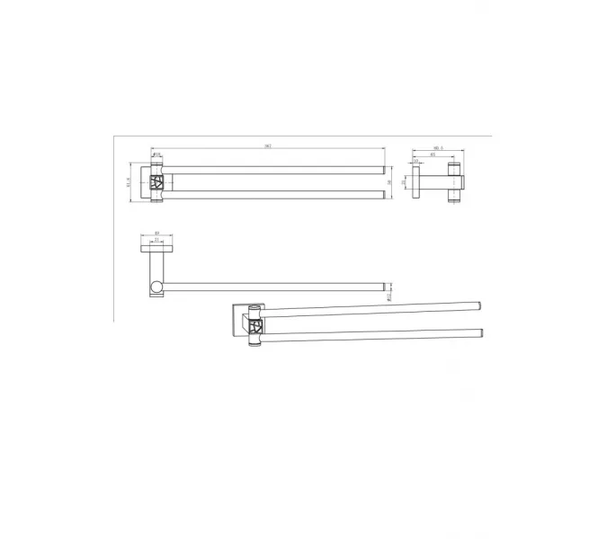 Полотенцедержатель двойной Ceramalux VENEZIA 88614-1, изображение 2