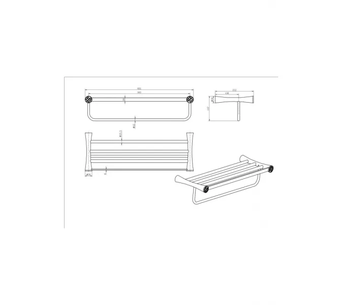 Полотенцедержатель Ceramalux VIRGINIA 94310A, изображение 3