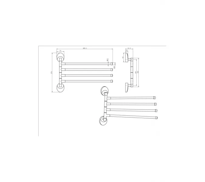 Полотенцедержатель поворотный Ceramalux VALENCIA 88114-4, изображение 2
