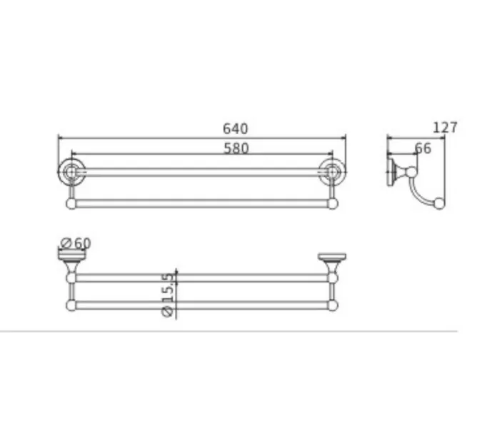 Полотенцедержатель Ceramalux CAPS 51308, изображение 2
