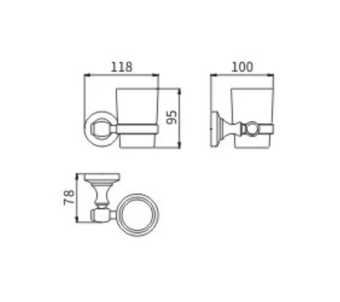 Стакан керамика Ceramalux BIANCO 52002, изображение 2