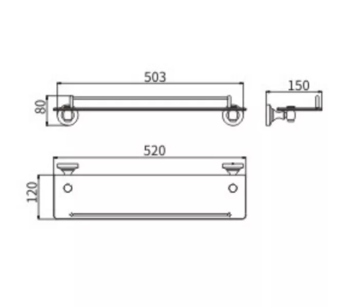 Полка стекло Ceramalux BIANCO 52011, изображение 2