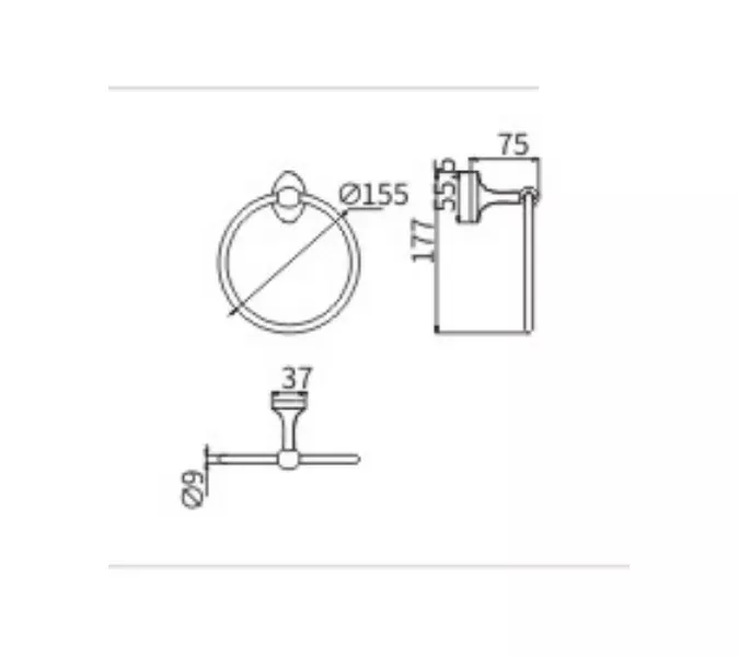 Полотенцедержатель Ceramalux BELL  53506, изображение 2