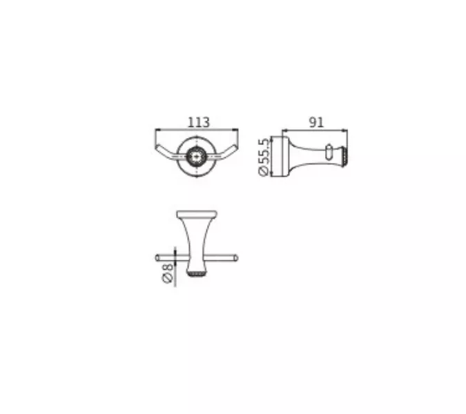 Крючок двойной Ceramalux VALENCIA 88501G, изображение 2