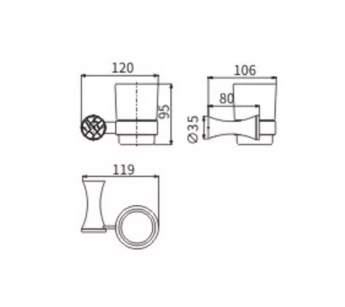 Стакан керамика Ceramalux VIRGINIA 94302A, изображение 2
