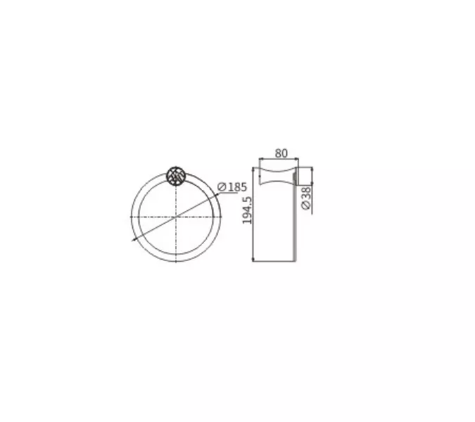 Полотенцедержатель Ceramalux VIRGINIA 94306A, изображение 2