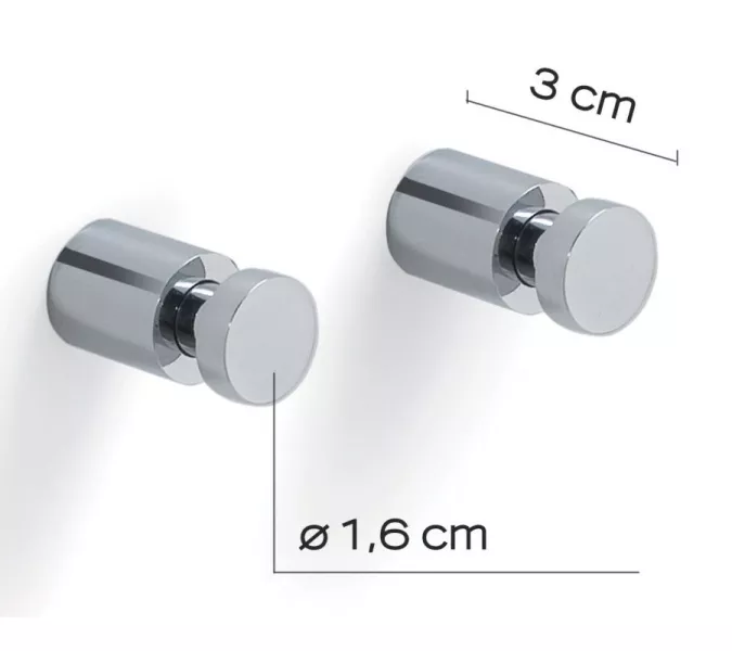 Gedy  пара коротких крючков   хром, изображение 2