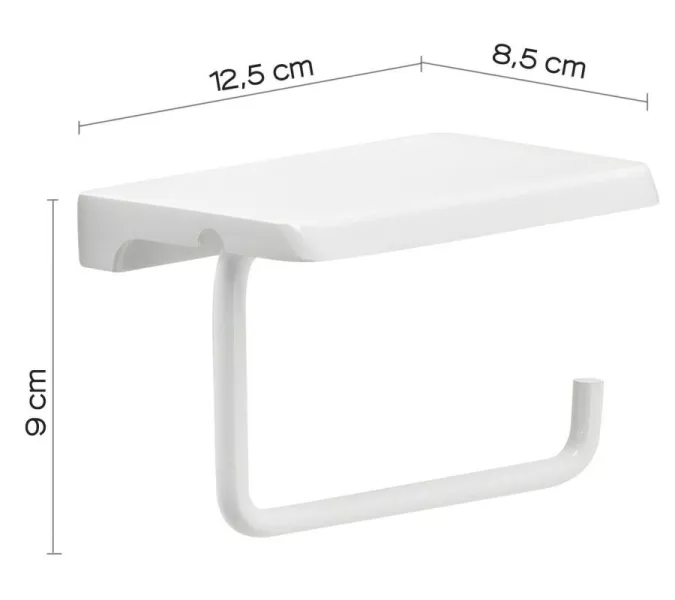 Gedy  бумагодержатель с плоской крышкой-подставкой под телефон   белый матовый, изображение 2