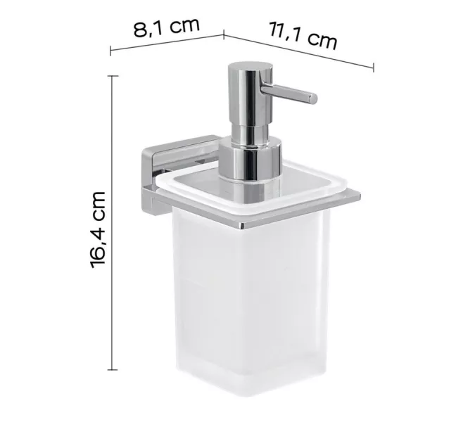 Gedy G-Atena  настенный стеклянный дозатор   хром, изображение 2