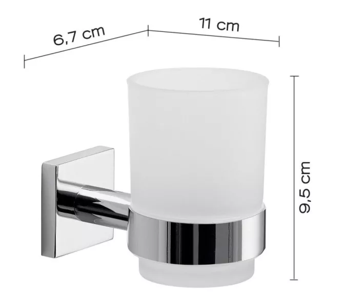 Gedy G-Fuji  настенный стеклянный стакан   хром, изображение 2