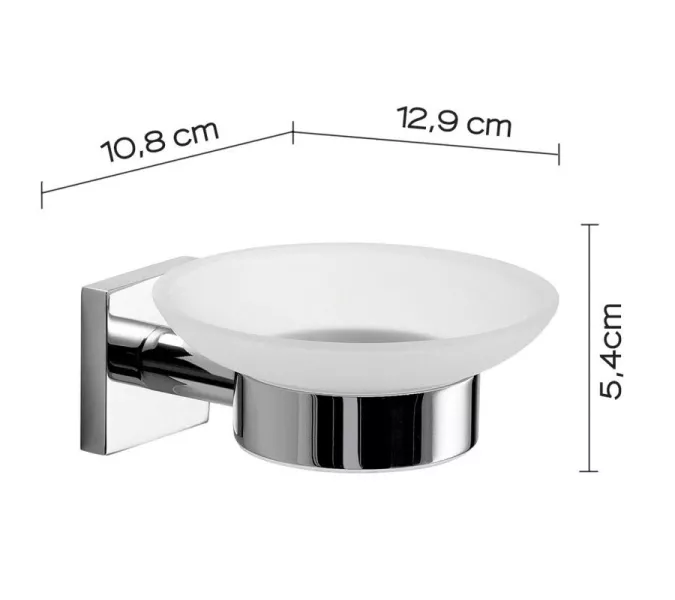 Gedy G-Fuji  настенная стеклянная мыльница   хром, изображение 2